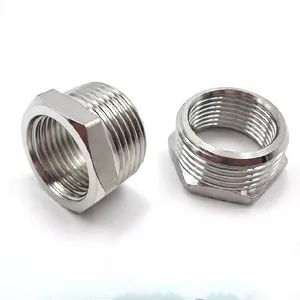 Customized Stainless Steel Pipe Fitting Hex Bushing 1'' BSP Male x 3/4'' BSP Female Reducing Bush