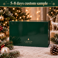 Boîtes cadeaux magnétiques de luxe personnalisées avec ruban vert brillant, fermeture magnétique, grandes boîtes pour bougies, boîte cadeau magnétique XXL pour Noël