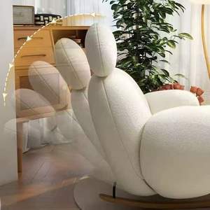 Chaise à bascule moderne Dabai Pouf accessible de luxe pour petits appartements Chaise de loisirs confortable en tissu Normcore extensible - Product Image 4