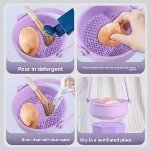 Silicone Washing Bowl Makeup Brush Cleaning <b>Box</b> <b>Make</b>-<b>up</b> Egg Drying Tool Set Powder Puff Washer Sponge <b>Storage</b> Artifact - Product Image 4