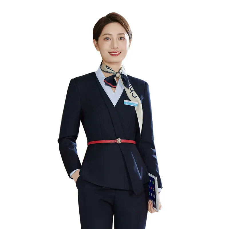 Professional Men's and Women's Suit China Mobile Business Hall Overalls Workwear Suit Jacket for Airline Salesperson Uniform