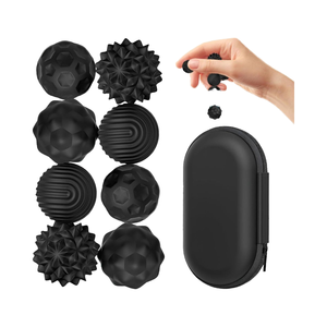 Lot de 8 balles sensorielles anti-stress en silicone noir, Kugeln magnétiques pour Noël, mariages, fêtes – Nouveauté - Product Image 1