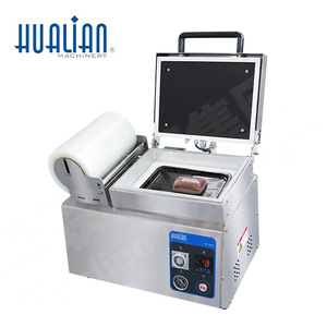 HVT-240TS hualian thực phẩm nhỏ thịt bò VSP bản đồ khay niêm phong chân không phim da thermoforming bao bì niêm phong nhà sản xuất máy - Product Image 5