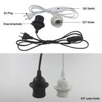 Douille de lampe LED E27 de 1,8 m de long, 250 V 4 A 303, avec interrupteur marche/arrêt, adaptateur convertisseur pour support de suspension de lampe LED