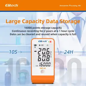 Elitech Gsp-6G LCD 데이터 로거 다중 사용 종이없는 온도 및 습도 데이터 기록