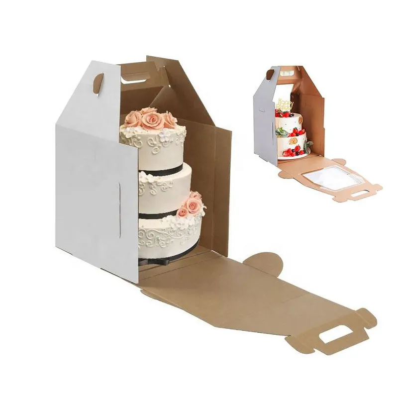 Tiered Wedding Cake Carrier Paper Boxes for Guest Wholesale Wedding Tall Cake Packaging Box