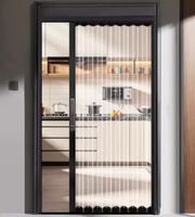 Porte pliante moderne en cristal transparent, étanche, pour hall, salle à manger, cuisine et séparateur de salon, lumineuse et peu encombrante