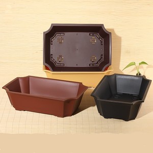 <span class=keywords><strong>Pot</strong></span> de Bonsaï Rectangle en Plastique de <span class=keywords><strong>Design</strong></span> Traditionnel de 21cm 8.26 pouces pour Bonsaï d'Arbre avec Coin Courbé - Product Image 1