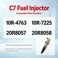 Inyector de Combustible Diésel C7 10R-4763 10R-7225 20R8057 20R8058, Inyector de Repuesto para Motor de Excavadora CX31-P600
