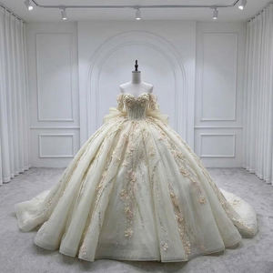 Vestidos de Quinceañera de Lujo Lsmc133 en Beige con Cuentas, Vestidos de Gala, Vestido de 15 Años con Espalda de Cordones para Fiesta de Graduación Jancember - Product Image 2