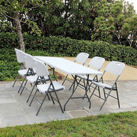 Table Pliante Portable de 180 cm pour Repas et Mariage, en Plastique Rectangulaire, Vente en Gros, Idéale pour Traiteur