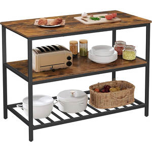 Étagère de rangement de cuisine, étagère de rangement basse à 3 niveaux, structure en acier robuste, style industriel, facile à assembler - Product Image 1