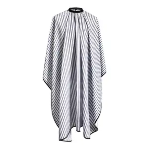 Professionele Salon Cape Zwarte En Witte Strepen Polyester Kapsel Schort Haar Knippen Cape