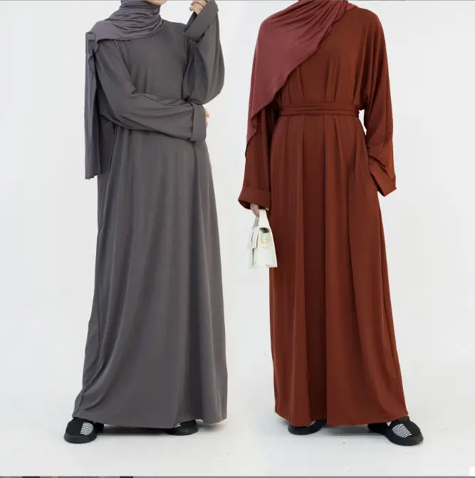 ชุดเดรสอาบายาแบบถัก4สีสำหรับผู้หญิงมุสลิมหนาอบายาสำหรับฤดูใบไม้ร่วงฤดูหนาว