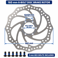 Rotor de frein à disque hydraulique pour vélo, en acier inoxydable, 6 boulons, 140 160 180 203mm, disque fixe pour vélo de montagne et de route