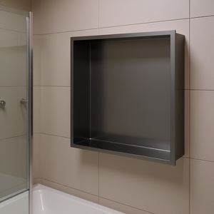 Niche de douche en acier inoxydable 13 x 13, noir canon de fusil, rangement mural pour salle de bain - Product Image 2