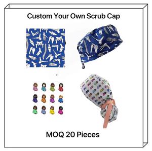 Gorros Quirúrgicos de Talla Grande con Cola de Caballo, Gorros de Trabajo para Enfermeras y Doctores con Logotipo Personalizado, Cintas, Botones y Forro de Satén - Product Image 5