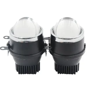 LED headlight projector lens 3inch fog lamp 12V 35W tricolor bi led projector lens universal fog light for honda