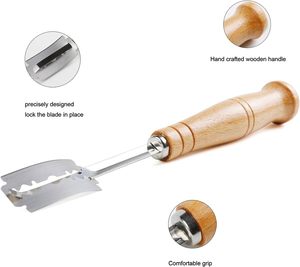 Baking Premium Handcrafted Bakers Slashing Scoring <b>Knife</b> <b>Bread</b> Lame Cutter With 5 Replaceable Blades & Leather Protective Cover - Product Image 5
