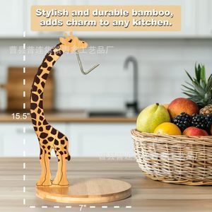 Creative Cartoon Wooden Fruit Rack Banana Holder Desktop Storage For Kitchen Living Room <b>Home</b> Decor - Product Image 3
