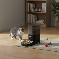 Distributeur automatique intelligent pour animaux de compagnie, double gamelle, grande capacité, fonction de conservation de la fraîcheur, programmation à distance, design élégant en acier inoxydable