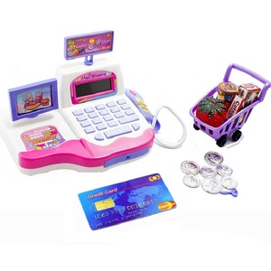 ที่นิยมพลาสติกซูเปอร์มาร์เก็ตเครื่อง<span class=keywords><strong>แคชเชียร์</strong></span>เงินสดลงทะเบียนของเล่นสำหรับเด็กบทบาทเด็กแกล้งเล่นชุดเกมที่มีสแกนเนอร์ - Product Image 1