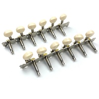 Accordeurs chromés 6L6R pour guitare acoustique à 12 cordes, chevilles d'accordage pour mandoline, mécaniques à double trou