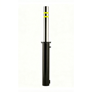 Stainless Steel Retractable Bollard 114mm OD 130cm 304 Semi-Automatic Manual Lifting Traffic Safety Barrier - Product Image 1