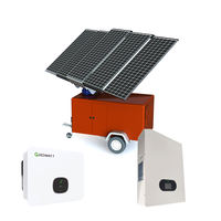 Remorque solaire portable avec système complet de suivi solaire, panneaux extensibles, onduleur, batterie, unité d'alimentation mobile hors réseau