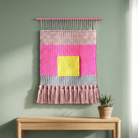 Moderna Decoración de Pared de Macramé DJENA, Decoración Exclusiva para el Hogar, para Ambientes Confortables, Color Científico Vastu para Bodas, Modelo DJ1031MC