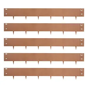 5 pezzi 16.25 piedi di lunghezza del giardino abbellito bordo del metallo bordatura bordo prato cresciuto per giardino - Product Image 1