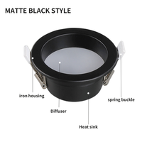 RONSE 6w 7w 10 watt 20 watt Led Down Light Encastré Fer Logement Led Plafond Spot Down Light
