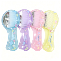 Ensemble miroir et peigne de voyage portables en gros d'usine, kit de miroir cosmétique et peigne en plastique, cadeau pour filles, accessoires de beauté pour la maison