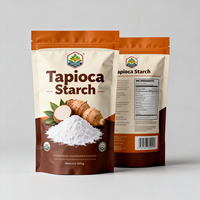Sachet Doypack transparent imprimé sur mesure pour amidon de tapioca, thermoscellable, pour emballage alimentaire, avec fermeture Ziplock