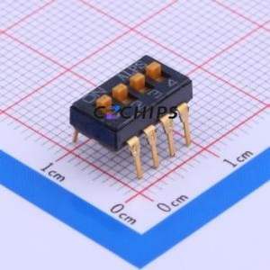 SSGM140100 DIP Switch Through hole Component (THT) Switch Flat Toggle, Raised Type Single Pole Single Throw 4 2.54mm - Product Image 1