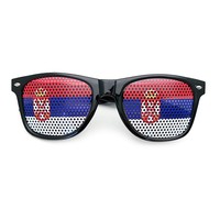 Autocollant de supporters de football tendance, drapeau national et lunettes de soleil arc-en-ciel, accessoires de décoration, cadeau, cadre carré en PC UV400