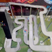 Circuit de billes multi-boucles avec élévateur automatique, piste de billes commerciale complexe avec courbes pour diffusion en direct 3*4M