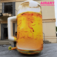 Mugs à bière en plastique gonflables pour la décoration d'entrée de bar, modèle de mug à bière gonflable pour les événements de festival de la bière