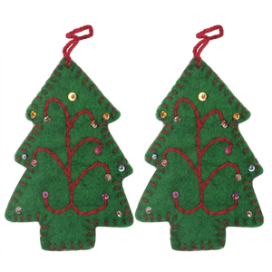 Décoration Murale Irrégulière en Feutre Vert à Motif Abstrait, Faite à la Main, de Haute Qualité, pour Arbre de Noël Intérieur, en Laine, Style Asterisk - Product Image 1