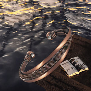 Pulseras de Cobre Magnéticas Personalizadas al por Mayor, Orgánicas, Antideslustre, Cómodas, con Soporte, Cálidas, Color Marrón Rojizo, de Moda - Product Image 3