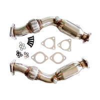 Downpipe Baja Tahan Karat dengan Pipa Semprot untuk Nissan 350z 370z G37 FX35 FX37 Q50 Q60 VQ35HR VQ37HR