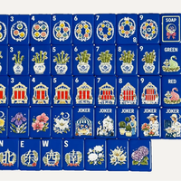 Grosir 4 Set Ubin Mahjong Amerika, Ubin Bunga, Ubin Joker, Ubin Chinoiserie, Ubin Guci Jahe, Ubin Bangau Bambu, Koleksi Emas
