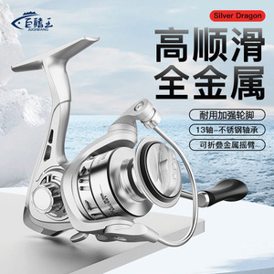 Moulinet de pêche Jhiur87erq en alliage d'aluminium, corps métallique, pour la pêche en mer et à la ligne. - Product Image 2