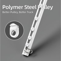Rail de rideau en alliage d'aluminium ultra-fin personnalisé, fixation adhésive ou à vis, rouleau en aluminium silencieux, design minimaliste, écologique