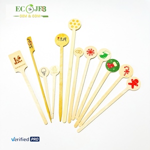 ECO JFB 2025 OEM Picaretas De Madeira Descartáveis Impressão Personalizada Série Temática Quadrada Cabeça Redonda De Madeira <span class=keywords><strong>Cocktail</strong></span> Agitadores - Product Image 2