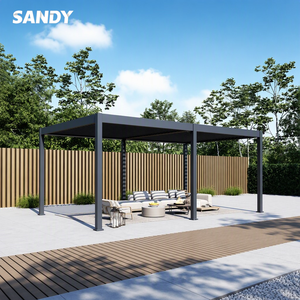 Pergola extérieure en aluminium avec toit à lames orientables, drainage imperméable, terrasse, jardin, <span class=keywords><strong>restaurant</strong></span>, sur mesure - Product Image 1