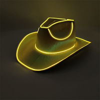 Cappello da Cowgirl Personalizzato con Luci LED Colorate, Portatile, in Plastica, per Adulti, per Capodanno, Compleanni, Feste di Laurea, Bar, Costumi Cosplay