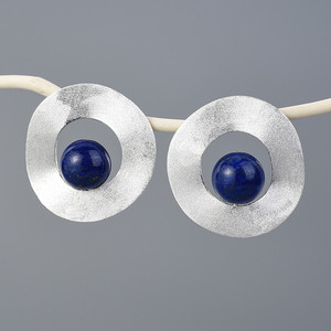 Orecchini fatti a mano in Lapis Amazonite naturale placcati oro 18k - Product Image 1