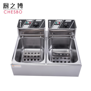 Acier inoxydable Commercial Électrique Friture <span class=keywords><strong>Friteuse</strong></span> De Pommes De Terre Machine À Frire Poulet <span class=keywords><strong>Friteuse</strong></span> Comptoir Double Réservoir - Product Image 3