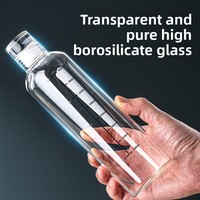 Bouteille de vin en verre borosilicate scellée, flacon gradué transparent haut de gamme, bouteille de liqueur infusée au ginseng, stockage de Baijiu fait maison